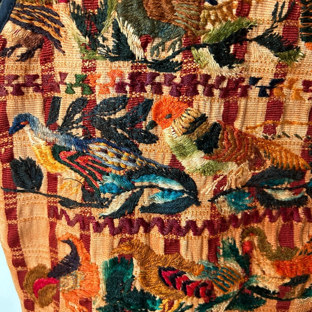 Amazing Vintage Embroidered Vest with Birds - Cottagecore, Hobbitcore